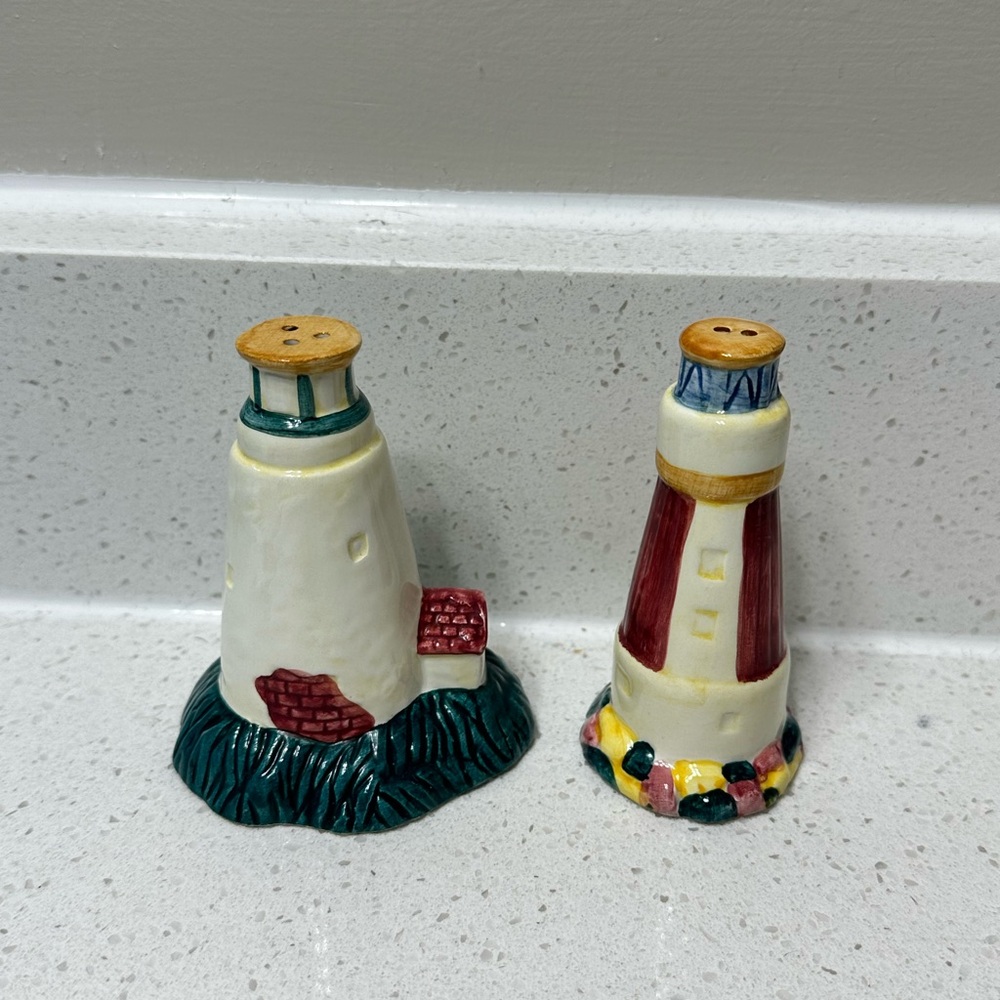 Vintage Lighthouse Salt & Pepper Shakers
